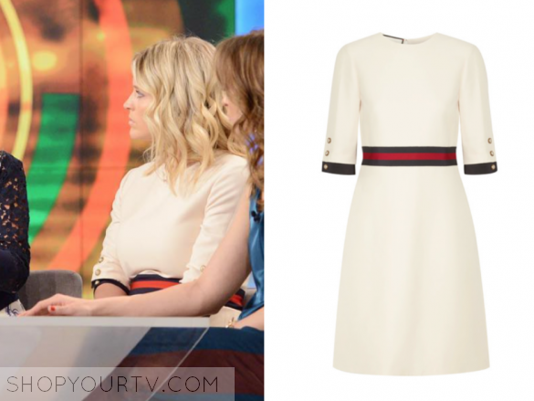 GUCCI - GROSGRAIN-TRIMMED WOOL AND SILK-BLEND MINI DRESS - CREAM