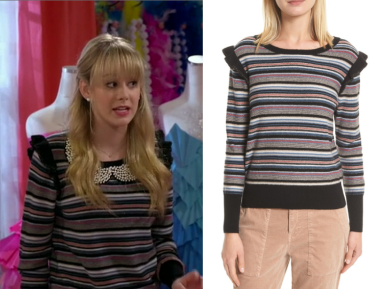 Bizaardvark: Season 2 Episode 14 Amelia's Striped Ruffle Sweater | Shop