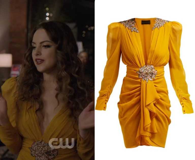 Dynasty: Season 2 Episode 17 Fallon's Yellow Puffy Embellished Dress
