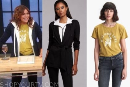 rachael ray, yellow top, hoodie jacket, the rachael ray show
