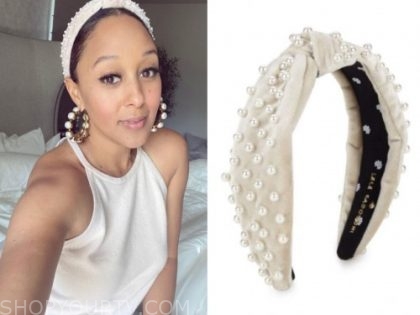tamera mowry, the real, pearl velvet knot headband