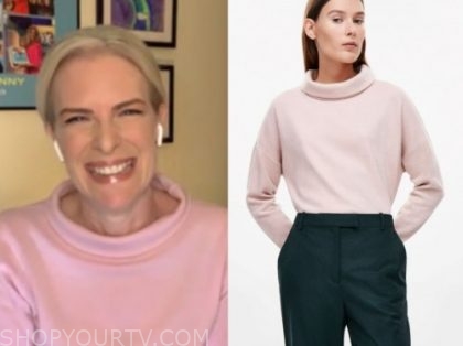 janice dean, fox and friends, pink roll neck sweater