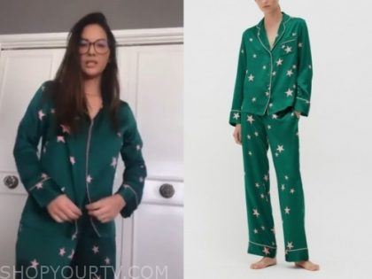 olivia munn, the talk, green star print pajama set