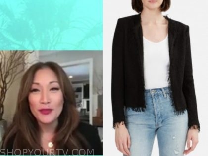 carrie ann inaba, the talk, black frayed edge jacket