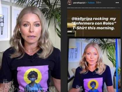 kelly ripa, live with kelly and ryan, nurse in rollers t-shirt