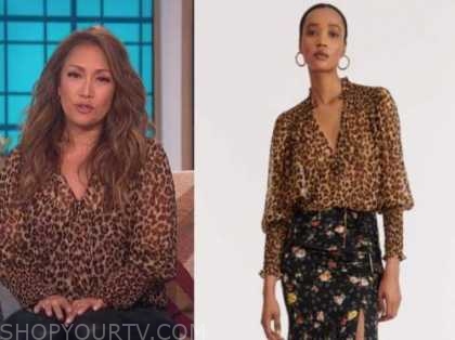 carrie ann inaba, leopard blouse, the talk