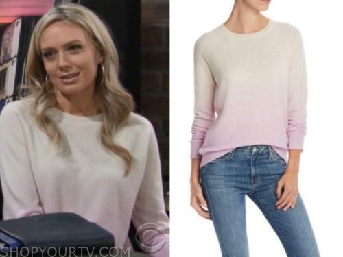 abby newman, melissa ordway, the young and the restless, dip dye sweater