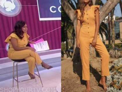 sheinelle jones, the today show, yellow ruffle jumpsuit