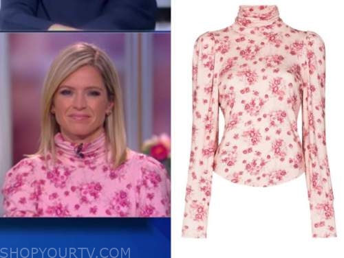 sara haines, the view, pink floral turtleneck top