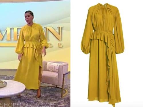 tamron hall, tamron hall show, yellow peplum midi dress