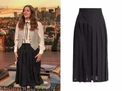 drew barrymore, drew barrymore show, black polka dot culottes