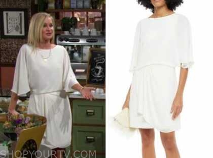sharon newman, sharon case, the young and the restless, white draped dress, neil winters memorial