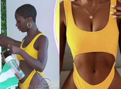 love island usa, yellow swimsuit, Cashay Proudfoot