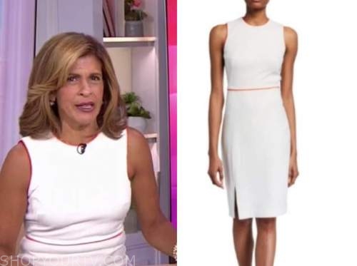 Hoda Kotb, the today show, white contrast trim sheath dress