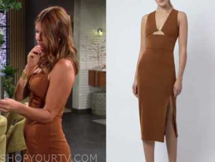 Phyllis newman, Michelle stafford, the young and the restless, bronze sheath dress