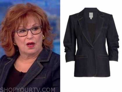 joy behar, the view, denim blazer
