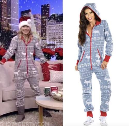 Kelly Ripa Pyjamas Live with Kelly and Ryan: December 2021 Kelly Ripa's Grey Christmas ...