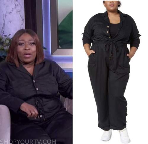 the real, loni love, black jumpsuit