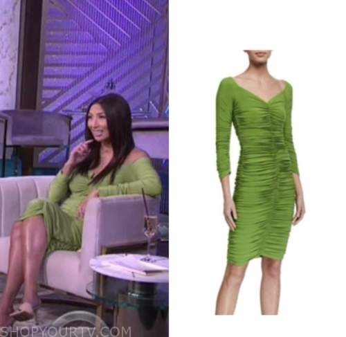 the real, jeannie mai, green ruched dress, series finale