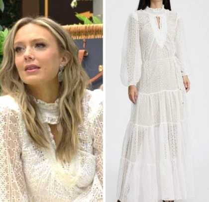 abby newman, melissa ordway, the young and the restless, white eylet maxi dress