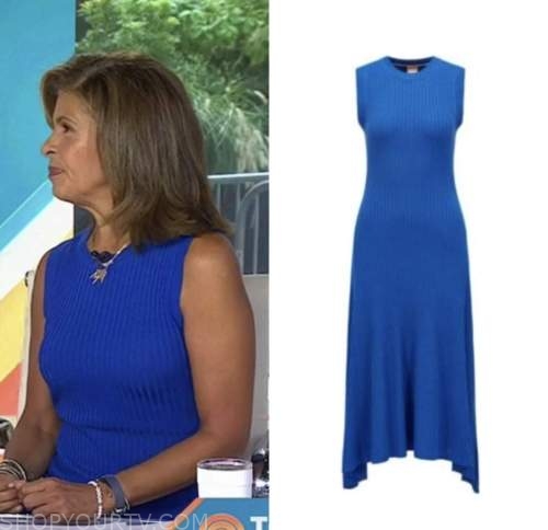 the today show, hoda and Jenna, hoda kotb, blue ribbed knit midi dress