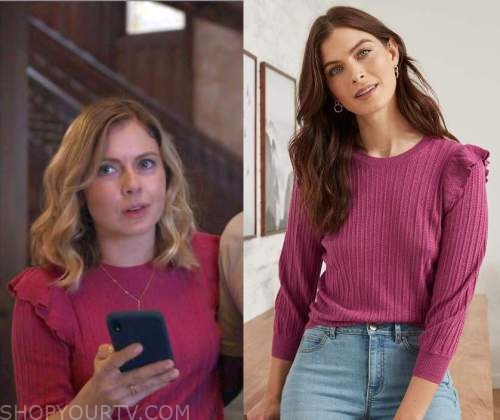 Ghosts (US): Season 2 Episode 1 Sam's Ruffled Sweater | Shop Your TV