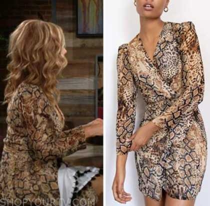 lauren fenmore baldwin, snakeskin dress, the young and the restless