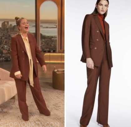 drew barrymore, drew barrymore show, brown blazer and pant suit