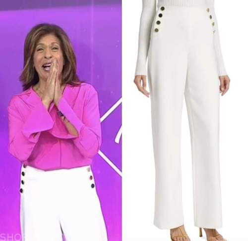 the today show, hoda and jenna, hoda kotb, white button pants