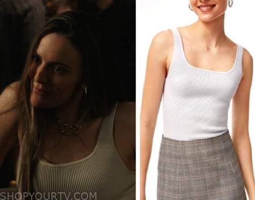 Jenna Ribbing Law and Order SVU: Season 24 Episode 16 Jenna’s White Ribbed Tank Top ...
