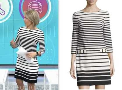 the today show, dylan dreyer, black and white striped dress