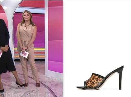jenna bush hager, the today show, hoda and jenna, leopard pvc sandals heels