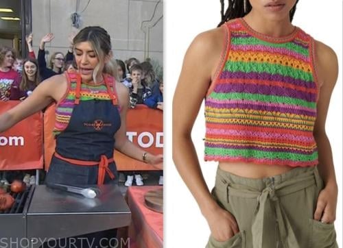 Bricia Lopez, the today show, multicolor crochet stripe top
