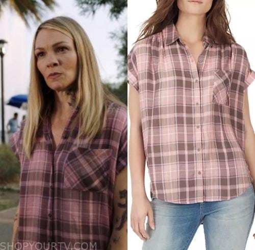 Eva Mathis 911 9-1-1: Season 2 Episode 5 Eva's Pink Plaid top | Shop Your TV