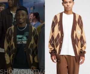 Swagger: Season 2 Episode 3 Brown Argyle Cardigan | Shop Your TV
