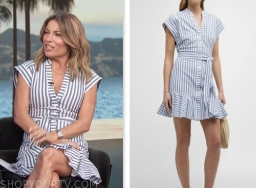 kit hoover, access daily, blue and white striped dress