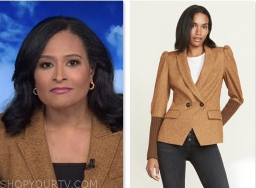 kristen welker, the today show, camel tweed puff sleeve blazer
