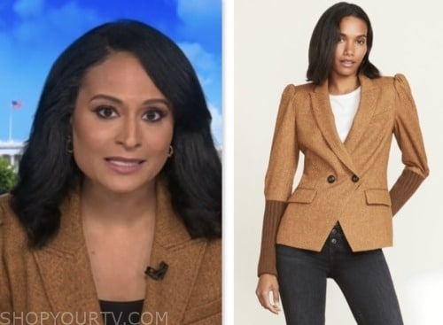 kristen welker, the today show, tan puff sleeve blazer