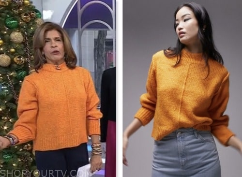 hoda kotb, the today show, hoda and jenna, orange sweater