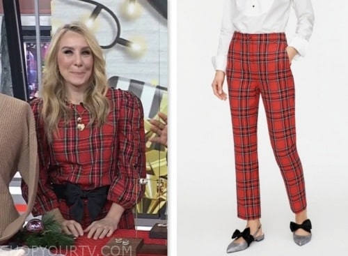 chassie post, red tartan plaid pants, the today show