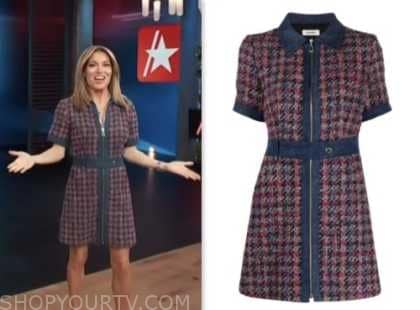 access hollywood, kit hoover, Tweed Denim-Trimmed Minidress