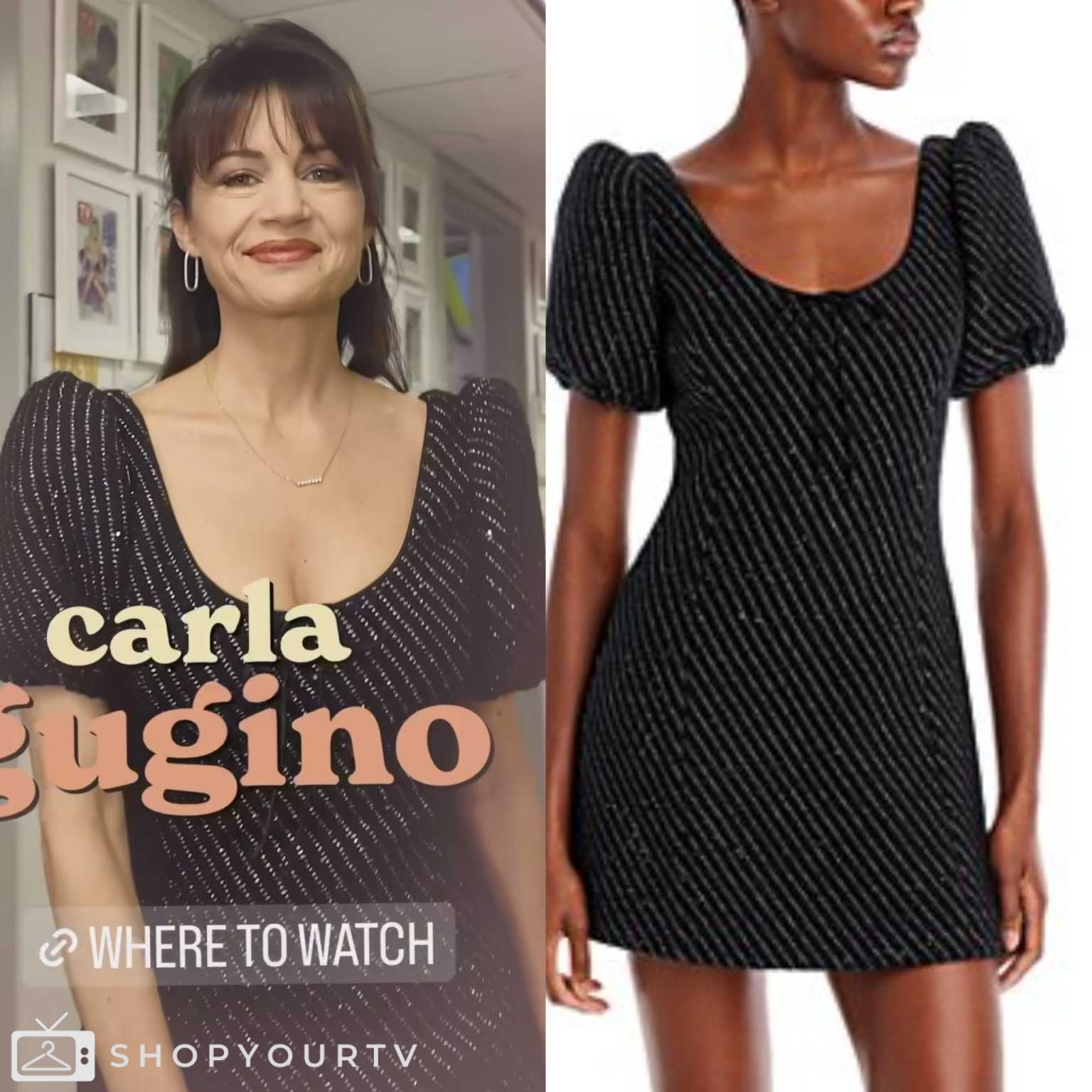 Drew Barrymore Show March 2024 Carla Gugino’s Black Embellished Mini
