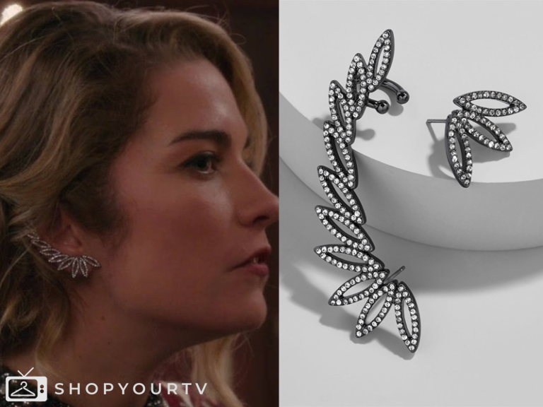 Schitt's Creek Season 4 Episode 18 Alexis' crystal leaf ear climber