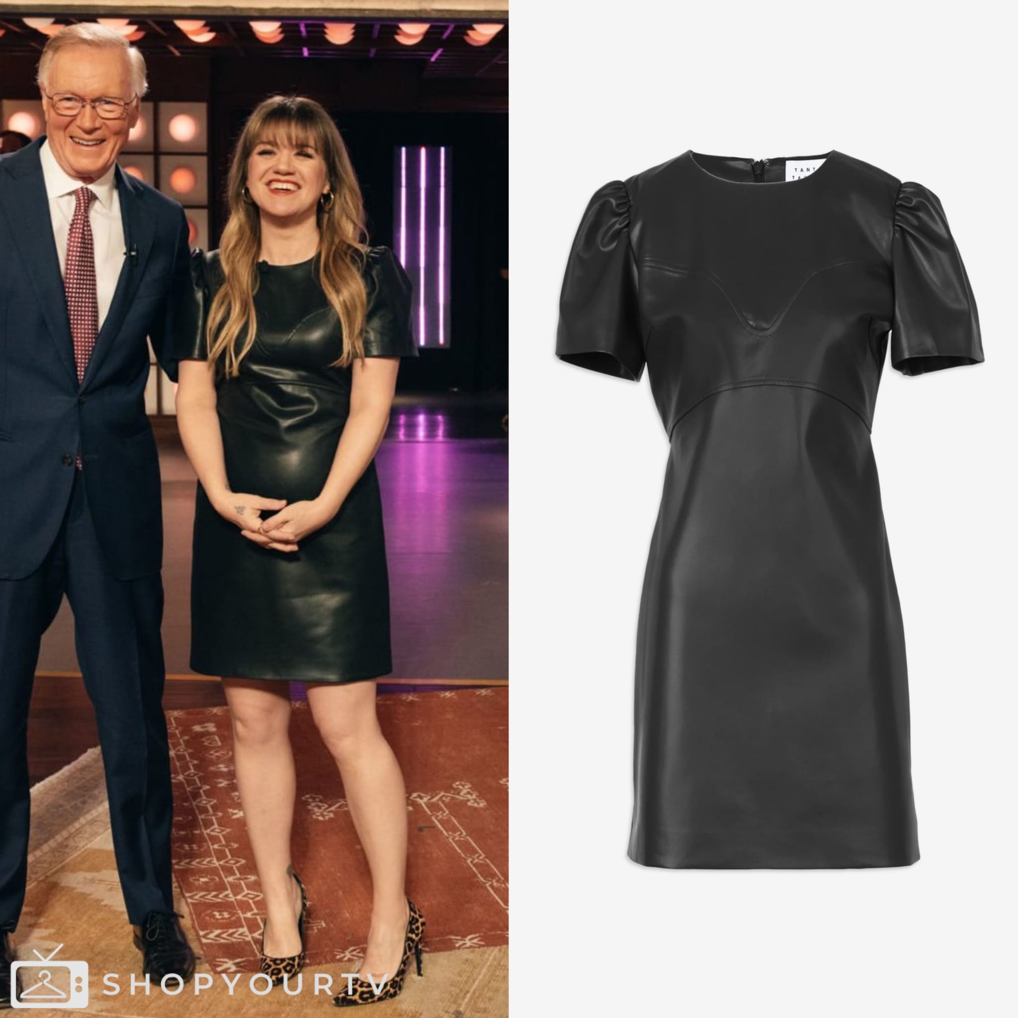 kelly clarkson leather dress WornOnTV: Kelly's navy leather wrap dress on The Kelly Clarkson Show | Kelly Clarkson