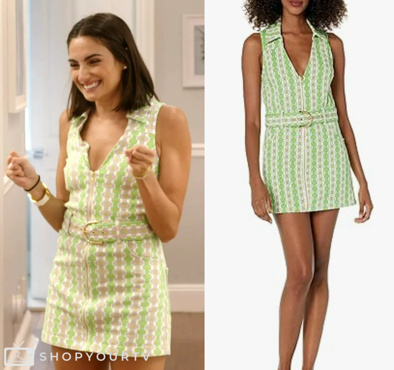 Summer House: Season 8 Episode 5 Paige's Green Belted Retro Dress | Shop Your TV Summer House: Season 8 Episode 5 Paige's Green Belted Retro Dress | Shop Your TV