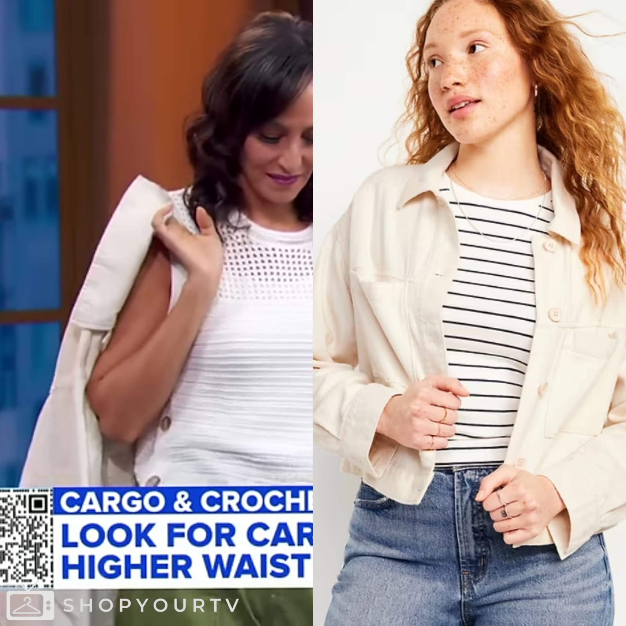 Good Morning America: April 2024 White Denim Jacket | Shop Your TV