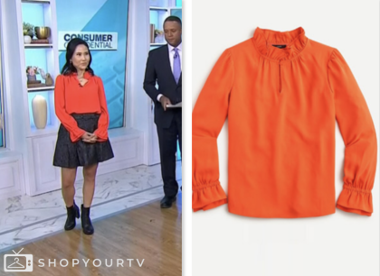 vicky nguyen, the today show, coral ruffle blouse