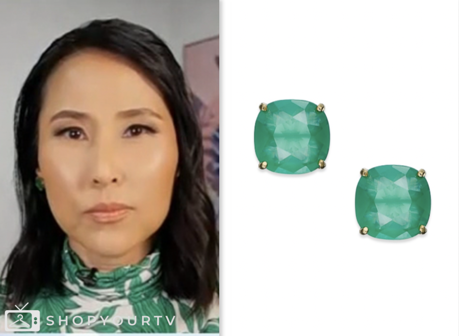 Vicky Earring The Today Show: April 2024 Vicky Nguyen's Green Stone Stud Earrings ...