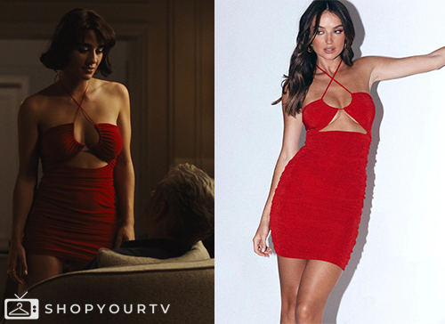 The White Lotus: Season 2 Episode 1 Lucia's Red Dress | Shop Your TV The White Lotus: Season 2 Episode 1 Lucia's Red Dress | Shop Your TV