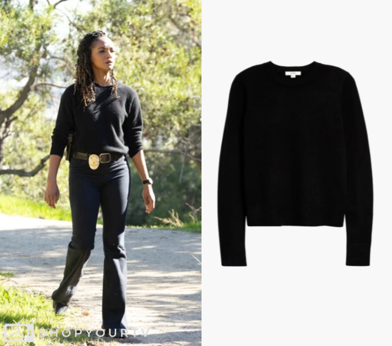 The Rookie Clothes The Rookie: Season 6 Episode 6 Nyla's Black Crewneck Sweater | Shop Your TV